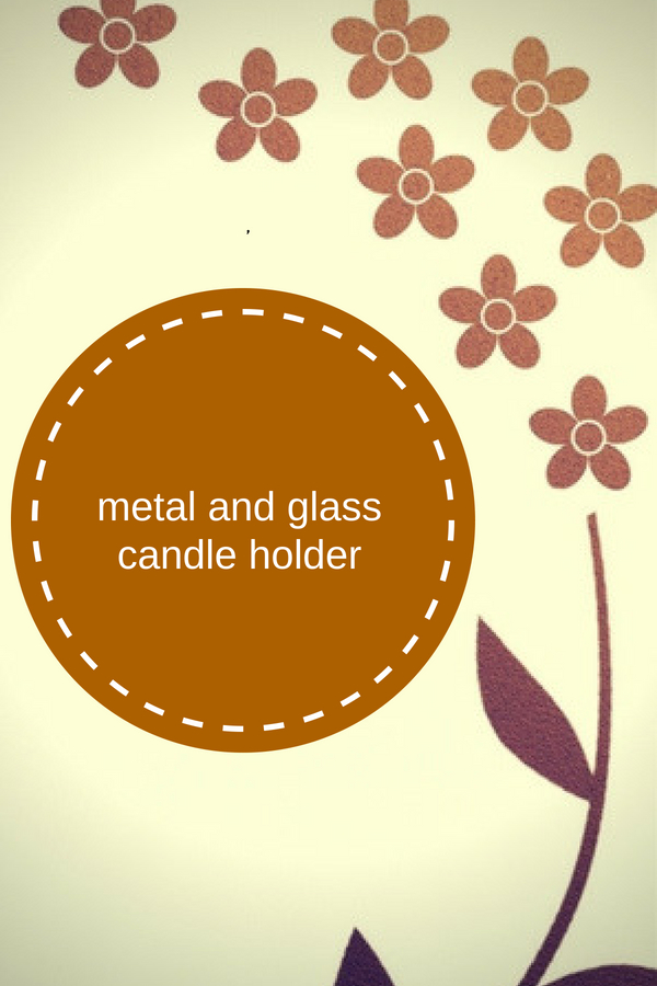 Metal and Glass Candle Holder