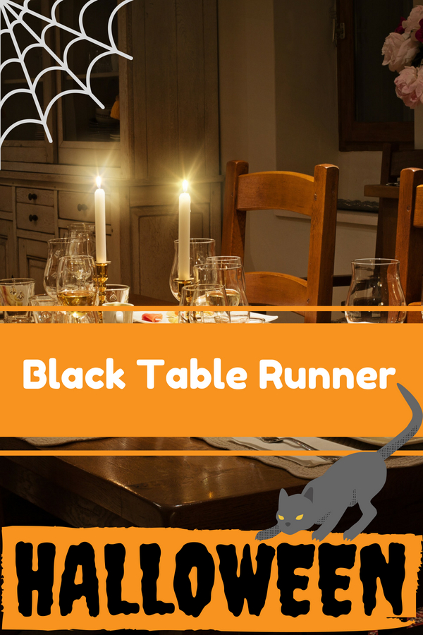 Black Halloween Table Runner