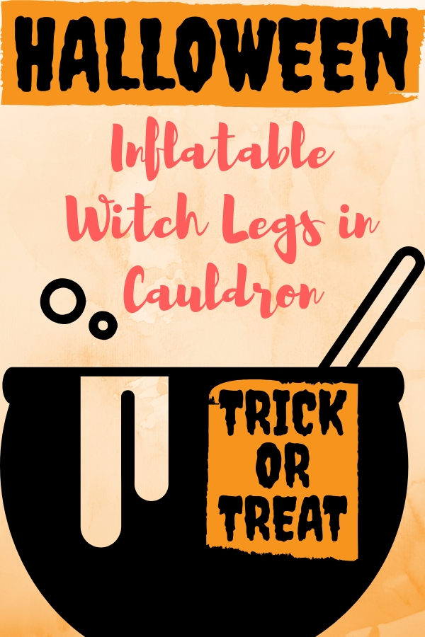 Inflatable Witch Legs in Cauldron