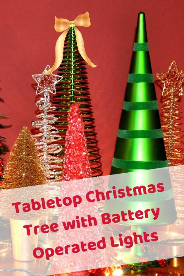 Tabletop Christmas Tree with Battery Operated Lights