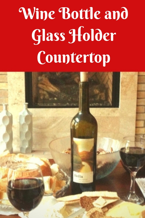 Wine Bottle And Glass Holder Countertop Cheery Room