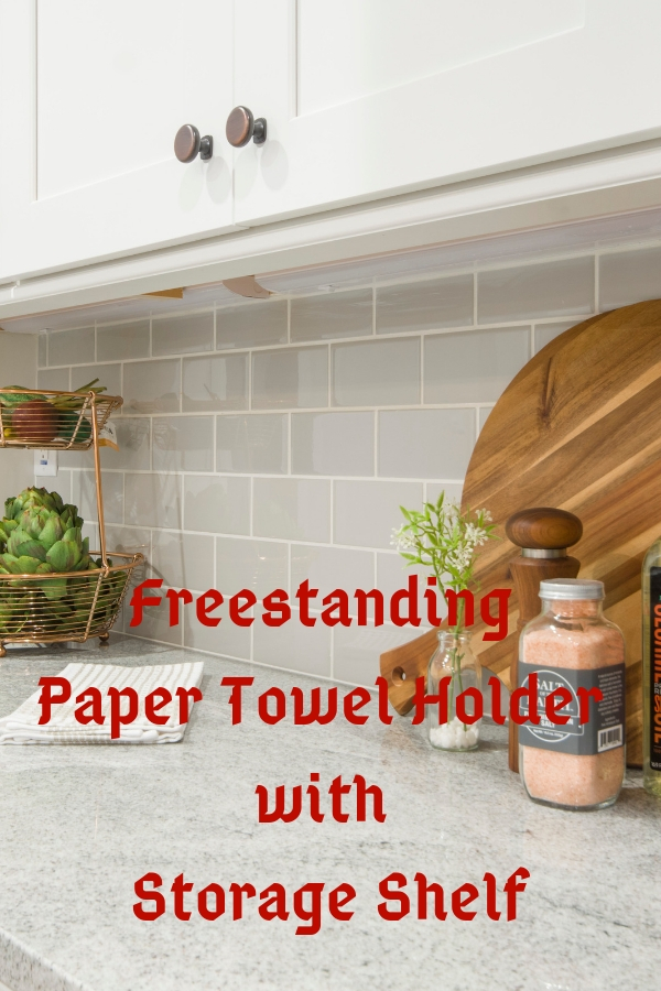 Freestanding Paper Towel Holder with Storage Shelf