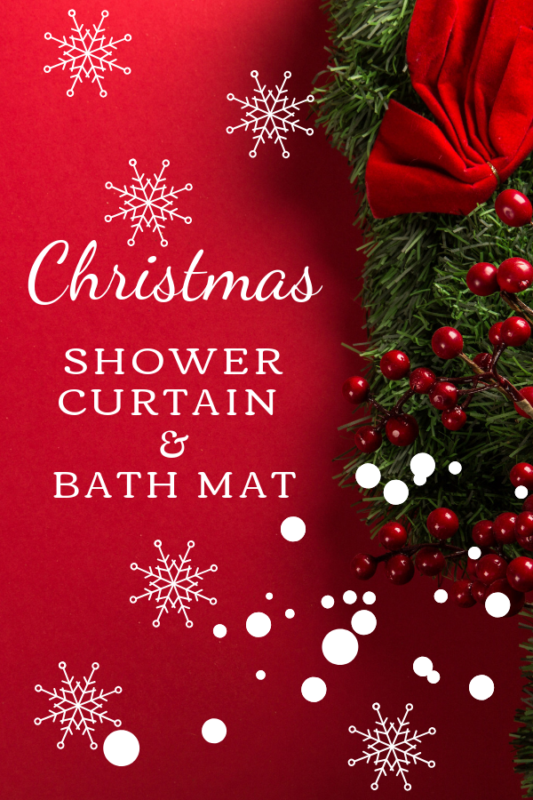 Christmas Shower Curtain Sets with Rugs