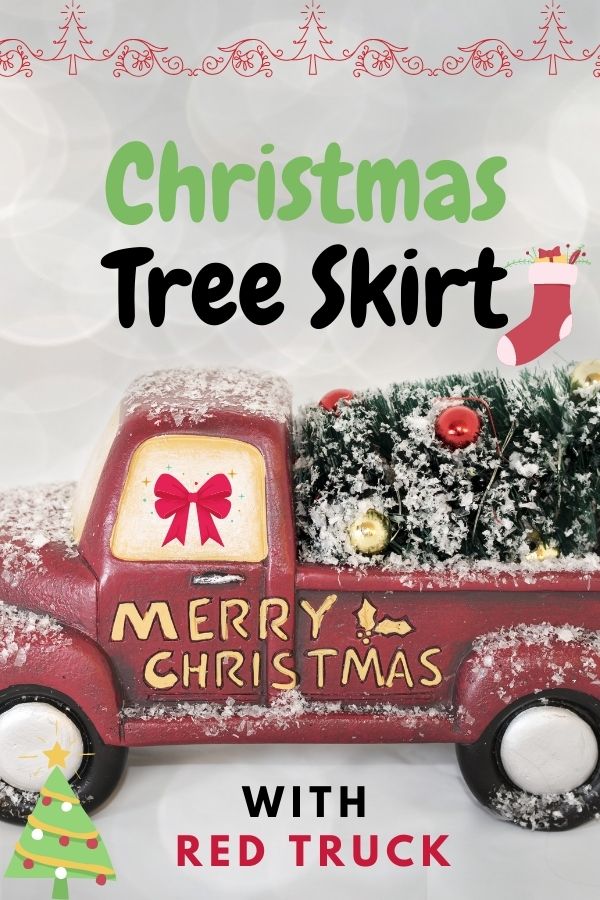 Christmas Tree Skirt with Red Truck