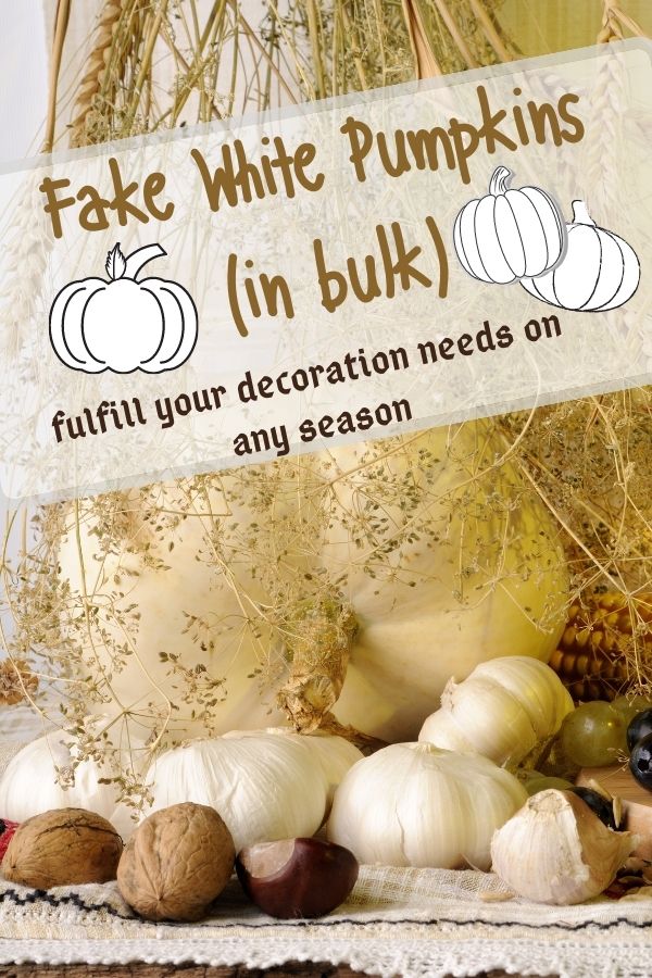 Fake White Pumpkins in Bulk