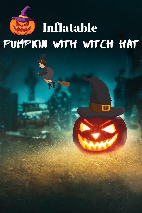 Inflatable Pumpkin with Witch Hat