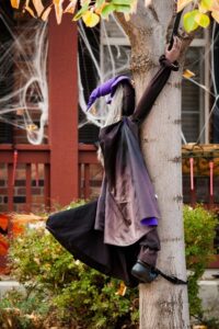 witch hang on tree halloween outdoor decoration