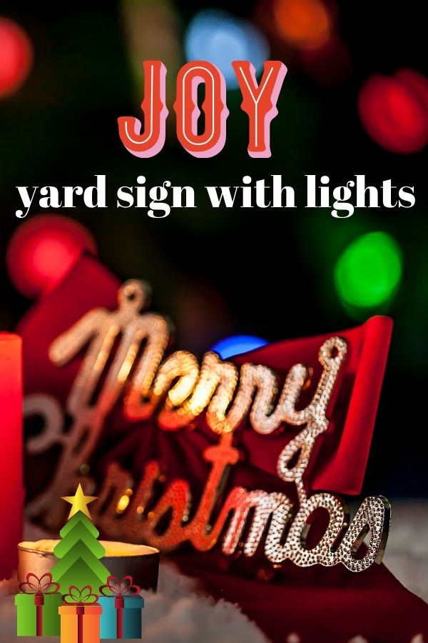 Joy Christmas Yard Sign with Lights