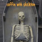 halloween coffin with skeleton