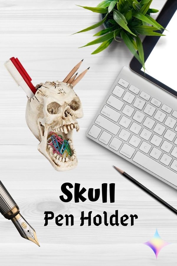 Skull Pen Holder for Home Office