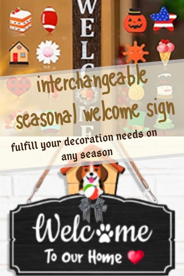 Interchangeable Seasonal Welcome Sign Front Door Decoration